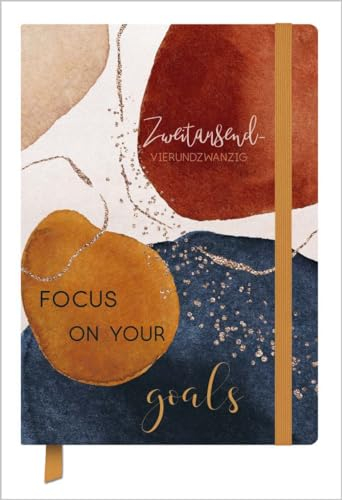 Goals 2024 Annual Companion Diary 13 x 18.5 cm I Calendar in German I Space for Notes and Bookmark Ribbon