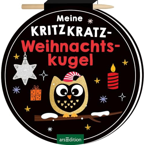 Meine Kritzkratz-Weihnachtskugel: Kreativer Kratzelspaß mit Malideen und Holzstift für Kinder ab 5 Jahren