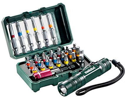 Metabo Bit-Box SP + Mini Flashlight – 626721000 – Für präzise Schraubarbeiten – 29-teilig