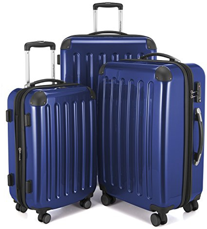 HAUPTSTADTKOFFER Alex Set de 3 Maletas – Maleta de Cabina 55 cm, Maleta Mediana 65 cm y Maleta Grande 75 cm, Carcasa Rígida ABS/PC, Cerradura TSA, Azul Oscuro