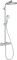 hansgrohe Crometta S - Colonna doccia a risparmio idrico (EcoSmart) con miscelatore termostatico, Sistema doccia (240 mm) con rubinetto, doccetta, tubo, asta e soffione doccia tondo, cromo, 27268000