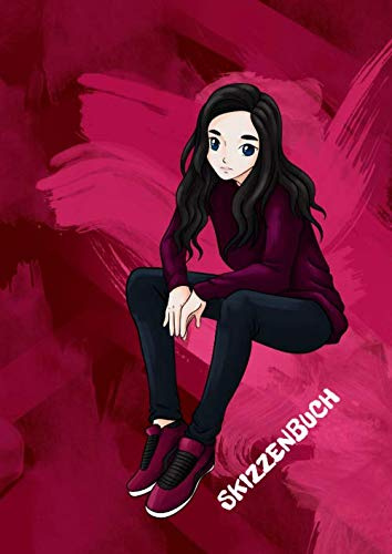 Skizzenbuch: Manga Anime Comic Zeichenbuch Notizbuch Kunst Zeichenblock Studenten Lehrer Illustrator Graphiker Anime Art Mädchen Teenager