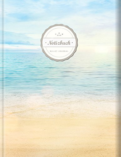 BULLET JOURNAL (©Star, A4, 156 Seiten, Softcover) || Mit Register || XXL Punktraster Notizbuch, Tagebuch, Gepunktete Seiten, Dot Grid Notebook, „Strandmotiv“