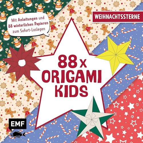88 x Origami Kids – Weihnachtssterne: Mit Anleitungen und 88 winterlichen Papieren zum Sofort-Loslegen (88 Origami)