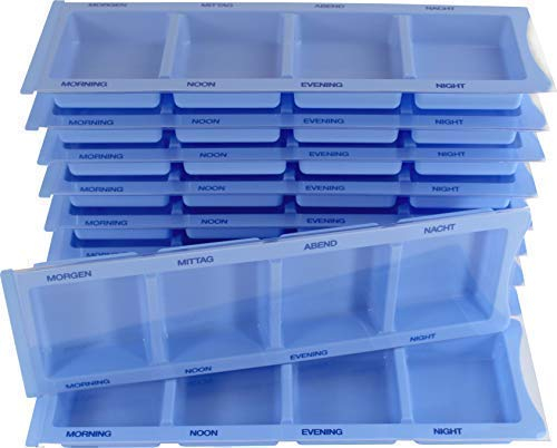 10-pc Dispenser-Medicine Medi-Inn Portapillole Portapillole Mit 4 Scomparti - blu, XL-Spezial