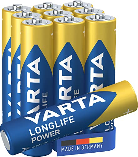 VARTA Batterien AAA, 10 Stück, Longlife Power, Alkaline, 1,5V, ideal für Spielzeug, Funkmaus, Taschenlampen, Made in Germany