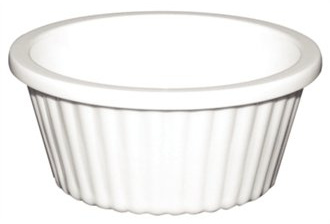 Kristallon Lot de 12 ramequins cannelés en mélamine Blanc 57 mm 28 ml
