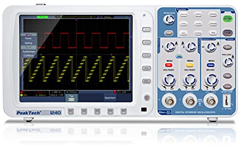 PeakTech 1240 – Osciloscopio de memoria de 2 canales (60MHz) con USB, VGA, interfaz LAN y pantalla en color TFT de alta resolución de 8 , 20 modos de medición automática, (10 millones / canal)