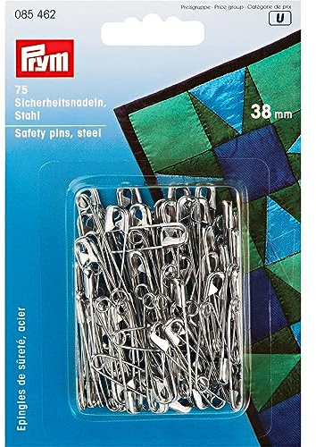 Prym Spille da Balia, 38 mm, Colore: Argento, 75 Pezzi, Lega di Acciaio, Silver