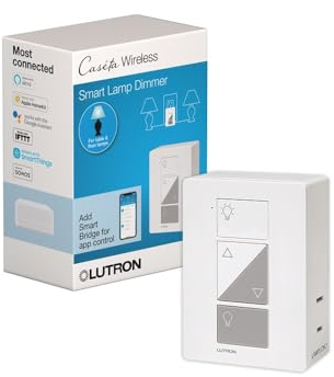 Lutron Caseta Plug-In Smart Lamp Dimmer Switch (Lutron Hub Required), Smart Light Switch Dimmer for Floor & Table Lamps, LED Lights, White (PD-3PCL-WH)