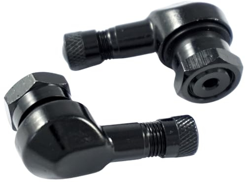 Felgenfactory 2x Motorrad Alu Winkelventil Schwarz 11,3mm Ventile Eckventil Ventil