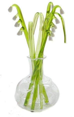 Lyndas Gifts Glass flowers -gift in a vase Lily of the Valley