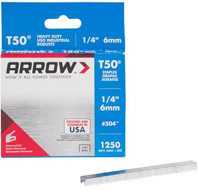 Arrow T50 - Caja de grapas (6 mm, 1250 unidades)