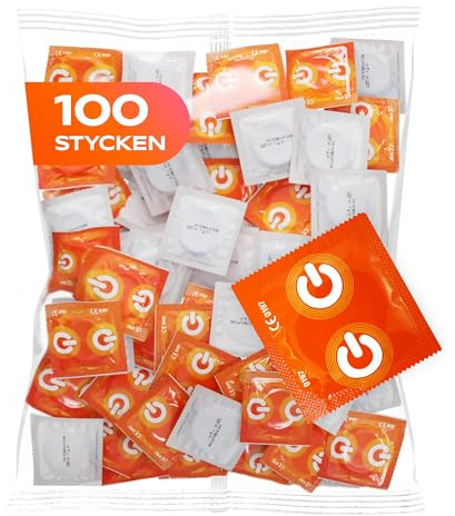 ON) Stimulating Condoms 54mm Wide Pack of 100 Units, Premium Texture Condoms, Thin Wall Thickness 0.08 mm