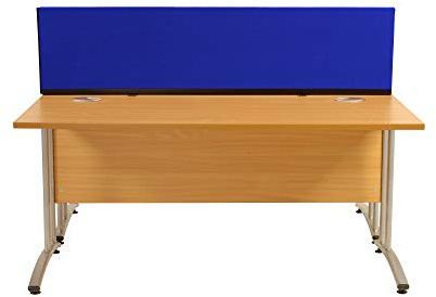 Panelwarehouse Straight Desk Divider Partition Screens Desktop - 5 Widths & 11 Double Sided Pinnable Fabric Colours (Blue, 1200mm x 400mm)