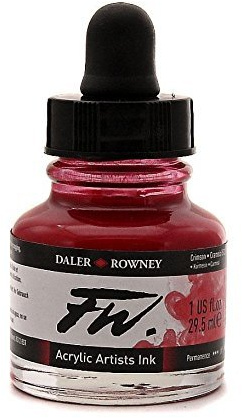 Daler Rowney FW Artists Acrylic Ink 29.5 ml Pot - Crimson