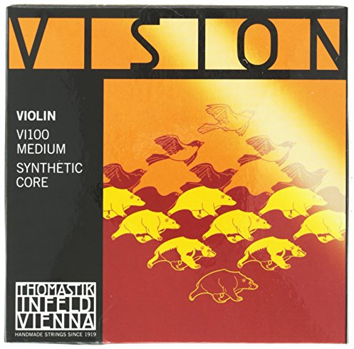 Thomastik VI100 Strings for Violin Vision synthetic core, set 4/4 medium, removable ball, focussed tone, pure and open