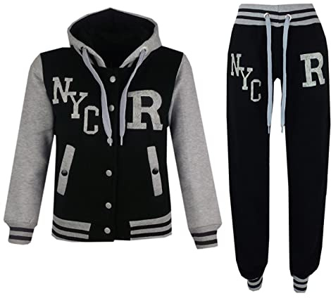 A2Z 4 Kids® Barn Unisex Flickor Pojkar Baseball Träningsoverall - T.S Baseball NYC Black 11-12