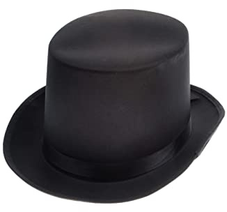 Zylinder Satin Unifarben Herren schwarz 61