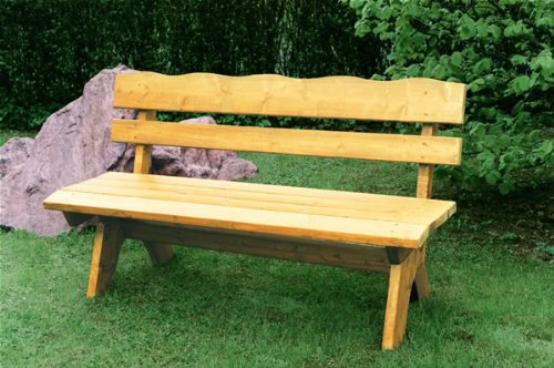 TPFGarden Gartenbank DRIEBURG 120cm 2-Sitzer aus Kiefer massiv, Farbton: Hellbraun imprägniert | Holz von höchster Qualität