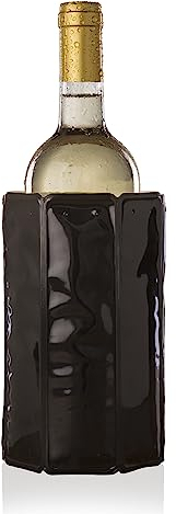 Vacu Vin Raffreddatore per Vino Flessibile - Riutilizzabile Nero - Glacette per Bottiglie Standard