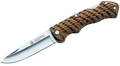 Puma IP Taschenmesser, Stahl AN.58, Back Lock, Fingermulden, Bocoteholz-Griffschalen Braun