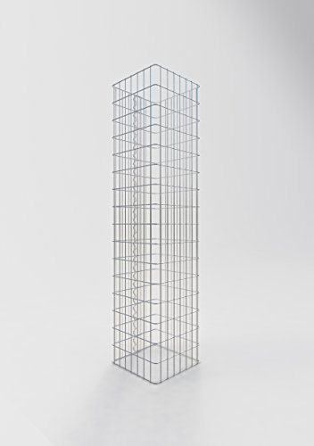 GABIONA - Gabionensäule 160 cm hoch - Eckiger Gabionenkorb 37x37 cm - Maschenweite 5 x 10 cm - Gabione ist korrosionsbeständig