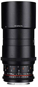 Rokinon Cine DS 100mm T3.1 ED UMC Full Frame Telephoto Macro Cine Lens for Canon EF Digital SLR Cameras | Cinema lens provides smooth manual focus and consistent optical performance for professional video production.