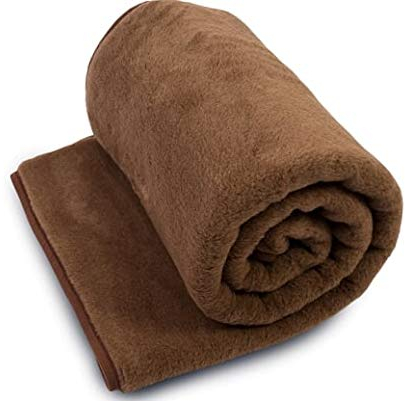 Couverture 100 % laine mérinos - Double couverture - 160 x 200 cm - Laine de chameau - Laine vierge élégante - Poils de chameau - Nouvelle-Zélande Couette double. Couverture marron. Blanchette double