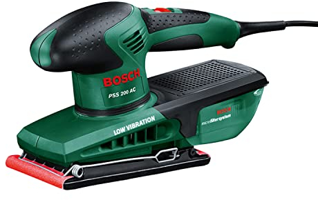 Bosch Home and Garden DIY Schwingschleifer PSS 300 AE, Schleifblatt P120, Microfilter, Koffer (250 W, Schwingzahl 14.000-24.000 min-1, Schleiffläche rechteckig 262 cm² (114 x 230 mm)), 0603340300