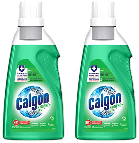 CALGON Lot de 2 Gels Hygiène Plus Anticalcaire Nettoyant pour Lave-linge - 750 ml