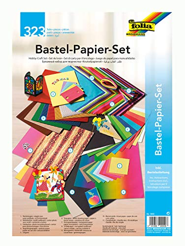 folia 940 - Bastelpapier - Set Ganzjahr, 323 Teile - Kreativset für Kinder und Erwachsene mit verschiedenen Bastelmaterialien, Rot/Ausflug, Einfarbig (Getaway Solids)