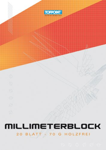 100 Blatt (5x20 Blatt) Millimeterpapier DIN A4