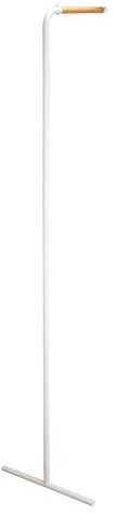 YAMAZAKI 7550 TOWER Leaning Coat Hanger, white, Steel/Wood, 38.5 x 42 x 160 cm