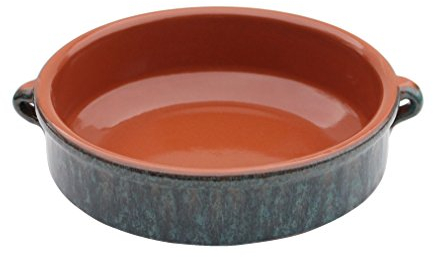 Amazing Cookware 25cm Terracotta Round Dish in 'Peacock Green