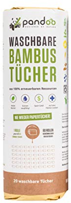 Pandoo Rollo de cocina bambú Toallas lavables para el hogar, toallas de papel respetuosas con el medio ambiente, reemplaza hasta 60 rollos domésticos, más absorbente y resistente a las rasgaduras que las toallas de cocina convencionales