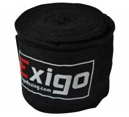Exigo Boxing Bende per mani professionali elasticizzate, 2,5 m, colore: nero