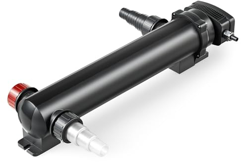 SunSun CUV-336 Stérilisateur Clarificateur de bassins ou d’étang - débit Max. 7000 l/h - avec Lampe Rayons UV-C 36 W + Miroir INOX - pour Poissons et Plantes Aquatiques - Cours d’Eau en hélice