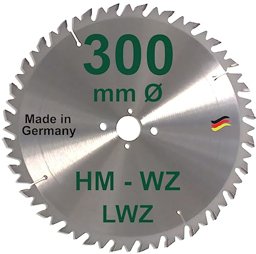 HM Sägeblatt 300 x 30 mm LWZ Hartmetall Präzision Kreissägeblatt 300mm Wechselzahn mit Spanabweiser für Naturholz Brennholz Hartholz Leimholz Wippsäge Tischkreissäge Kreissäge Kappsäge Brennholzsäge