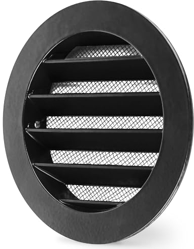 calimaero® WSGB Rejilla de Ventilación con Mosquitera 100mm Aluminio Fundido Robusto, Rejilla Ventilacion Redonda para Autocaravanas, Caseta de Jardín, Garaje, Estable a los rayos UV a prueba de óxido