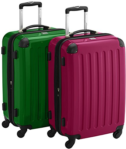 HAUPTSTADTKOFFER - Alex - 2er Koffer-Set Hartschale glänzend, 65 cm, 74 Liter, Gruen-Magenta
