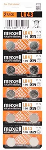 Maxell LR 43 Alkaline Button Cell Batteries Pack of 10