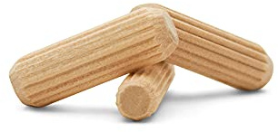 Wooden Dowel Pins 1 x 1/4 Inch, Pack of 300 Fluted Dowel Joints for Woodworking, Furniture and Crafts, by Woodpeckers