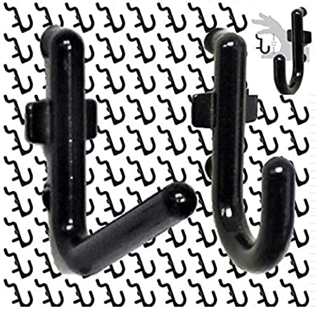 WallPeg 100 Pegboard Peg Hooks – Durable, Self-Locking Black Peg Board Hooks - 50 J & 50 L Style FlexLock Peg Hooks for Hanging Tools, Storage, and Wall Organization - Fits 1/4 Peg Holes
