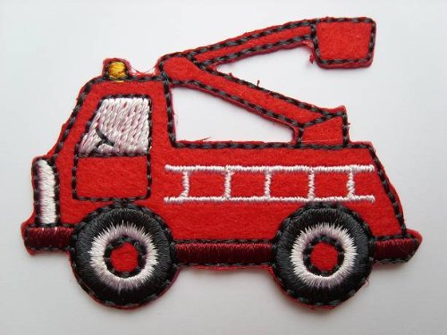 alles-meine.de GmbH Feuerwehr Auto 5,5 cm * 4 cm Bügelbild Aufnäher Applikation Aufbügler Aufbügelflicken
