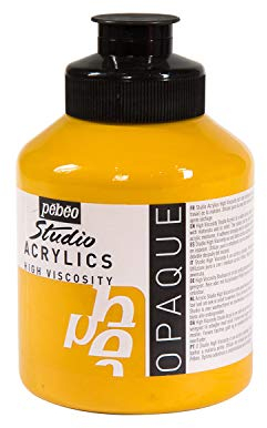 Pébéo Acrylics Acrylic fine da Studio Acrilici, Ocra Gialla, 500 ml (Confezione da 1), 500 unità