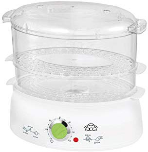 DCG DG2334 - Vaporera eléctrica 2 cestas 600w Electrodomésticos para el hogar, Color Blanco