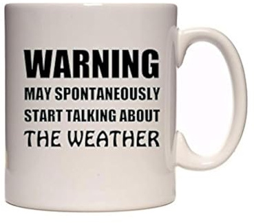 Warning - May Spontaneously Start Talking About The Weather - Funny Novelty Tea/Coffee Mug/Cup