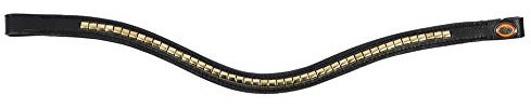 Hans Melzer Horse Equipment Stirnriemen Bredeneek, schwarz/messing, Vollblut