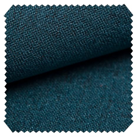 novely® AUEN Premium Möbelstoff - Robuster Webstoff - Fein Gewebter Polsterstoff - Pflegeleichte Meterware 1lfm | Farbe: 14 Petrol Blau